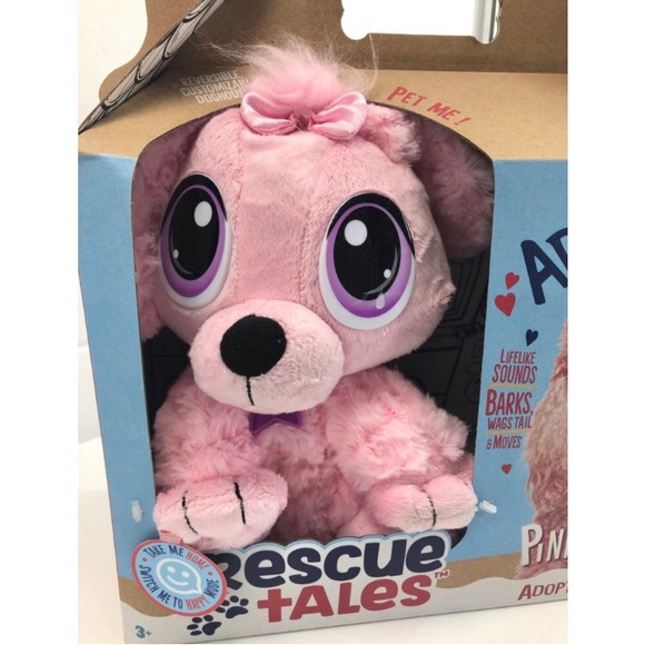 RESCUE TALES Pink Poodle Adoptable Pet Barks - Wags Tail - Moves - BRAND NEW! - Picture 2 of 8